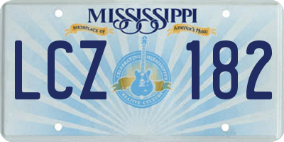 MS license plate LCZ182