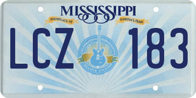 MS license plate LCZ183
