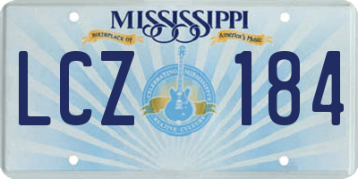 MS license plate LCZ184