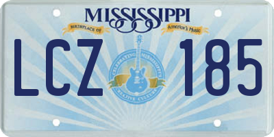 MS license plate LCZ185