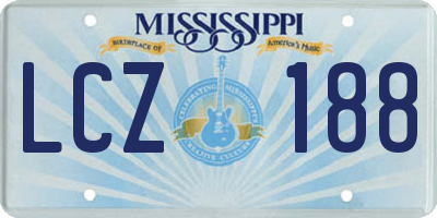 MS license plate LCZ188