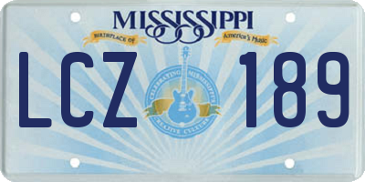 MS license plate LCZ189