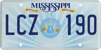 MS license plate LCZ190