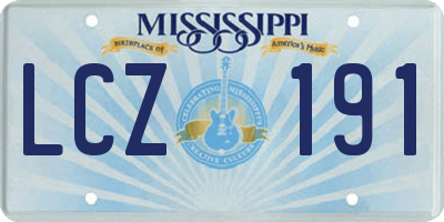 MS license plate LCZ191