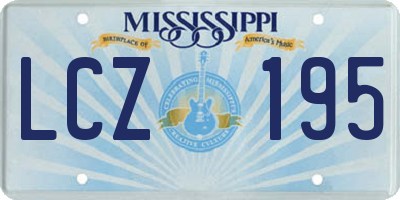 MS license plate LCZ195