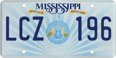 MS license plate LCZ196