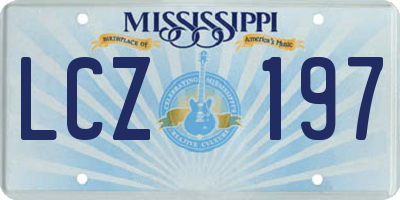 MS license plate LCZ197
