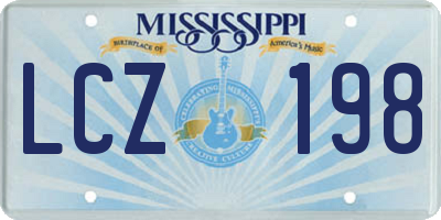 MS license plate LCZ198