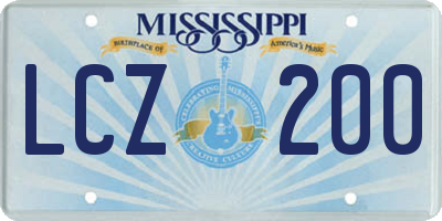MS license plate LCZ200