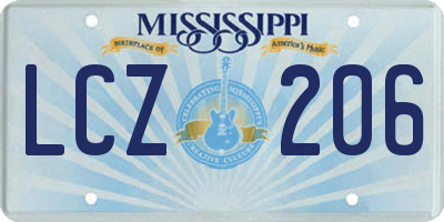 MS license plate LCZ206