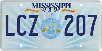MS license plate LCZ207