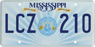 MS license plate LCZ210