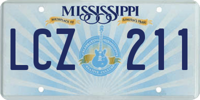 MS license plate LCZ211