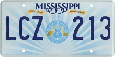 MS license plate LCZ213
