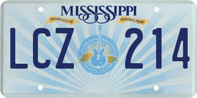 MS license plate LCZ214