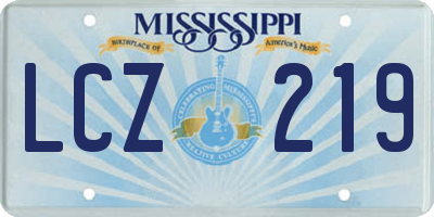MS license plate LCZ219