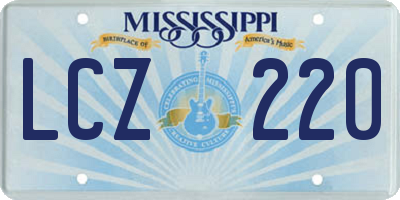 MS license plate LCZ220