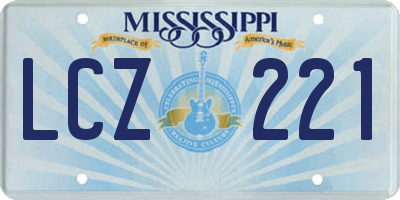 MS license plate LCZ221