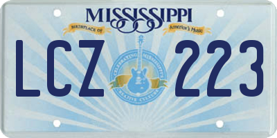 MS license plate LCZ223