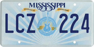 MS license plate LCZ224