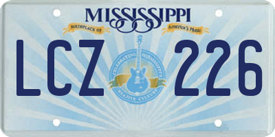 MS license plate LCZ226