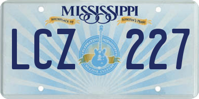 MS license plate LCZ227