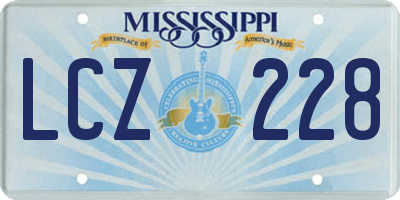 MS license plate LCZ228
