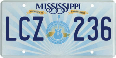 MS license plate LCZ236