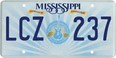 MS license plate LCZ237