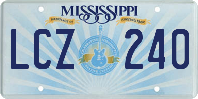 MS license plate LCZ240