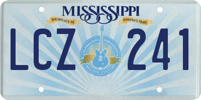 MS license plate LCZ241