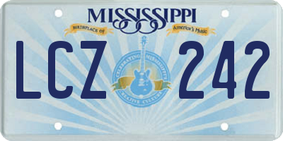 MS license plate LCZ242