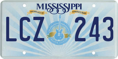 MS license plate LCZ243