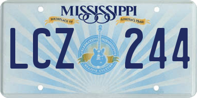 MS license plate LCZ244