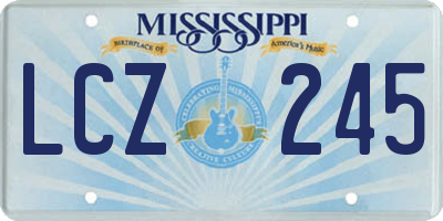 MS license plate LCZ245