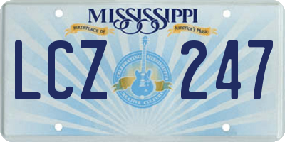 MS license plate LCZ247