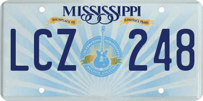 MS license plate LCZ248