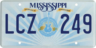 MS license plate LCZ249