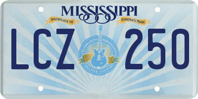 MS license plate LCZ250