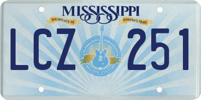 MS license plate LCZ251
