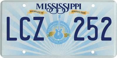 MS license plate LCZ252