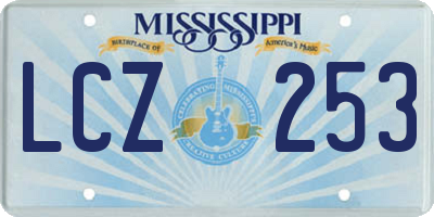 MS license plate LCZ253