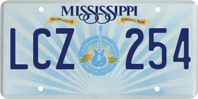 MS license plate LCZ254