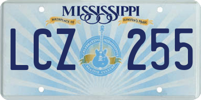MS license plate LCZ255
