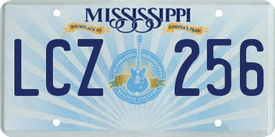 MS license plate LCZ256