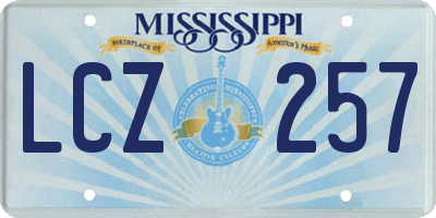 MS license plate LCZ257