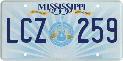 MS license plate LCZ259
