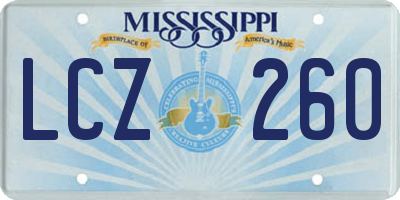 MS license plate LCZ260