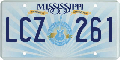 MS license plate LCZ261