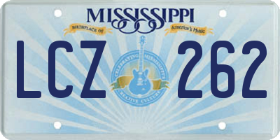 MS license plate LCZ262